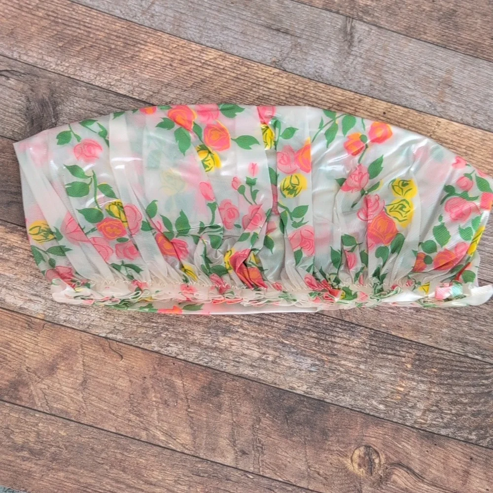 60s 70s Vintage Rare Pink Floral Cosmetic Toiletry Set Organizer New